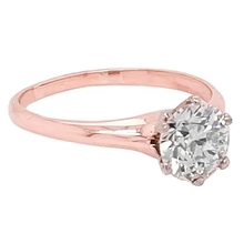 Afbeelding in Gallery-weergave laden, Solitaire Echt Diamanten Verlovingsring 2 Karaat Roségoud 14K