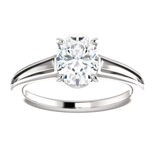 Afbeelding in Gallery-weergave laden, Solitaire Echt Diamanten Verlovingsring 3,50 Karaat 4 Tanden Ovaal Geslepen