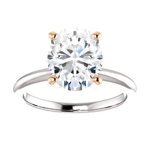 Afbeelding in Gallery-weergave laden, Solitaire Echt Diamond Ring Two Tone 5 Karaat Vrouwen Sieraden