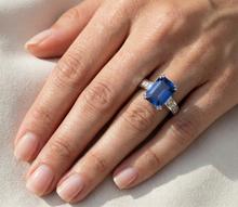 Afbeelding in Gallery-weergave laden, 5 Karaat Ceylonese Smaragd Saffier Natuurlijke uit de aarde gewonnen Diamanten Ring