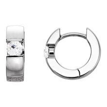 Afbeelding in Gallery-weergave laden, Solitaire Hoepel Echt Diamanten Oorbellen Oude Mijnwerker Bar Set 3 Karaat