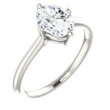 Afbeelding in Gallery-weergave laden, Solitaire Ovale Echt Diamanten Ring 4 Karaat 4 Griffen In Wit Goud 14K