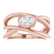 Afbeelding in Gallery-weergave laden, Solitaire Ovale Oude Mijnwerker Echt Diamanten Ring Bezel Gespleten Schacht 2,50 Karaat