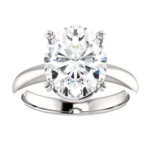 Afbeelding in Gallery-weergave laden, Solitaire Ring 4 Karaats Echt Diamant Dubbele Klauw Prong Setting Sieraden