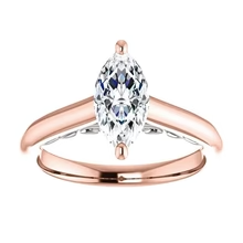 Afbeelding in Gallery-weergave laden, Solitaire Ring Markiezin Echt Diamant 1,50 Karaat Rose Goud 14K