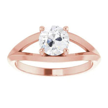 Afbeelding in Gallery-weergave laden, Solitaire Ring Old Mine Cut Echt Diamond Prong Split Shank 2 Karaat