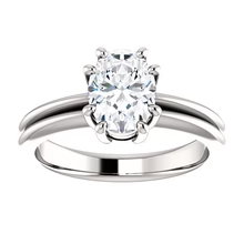 Afbeelding in Gallery-weergave laden, Solitaire Ring Ovaal Geslepen 5 Karaat Echt Diamant Split Shank Prong Setting Sieraden Nieuw