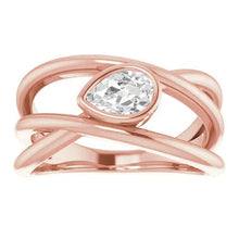 Afbeelding in Gallery-weergave laden, Solitaire Ring Peer Old Cut Echt Diamond Bezel Set Twisted Shank 2 Karaat