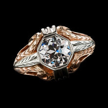 Afbeelding in Gallery-weergave laden, Solitaire Ring Vintage Bezel set Ronde Oude Mijn Geslepen Echt Diamant 2 Karaat