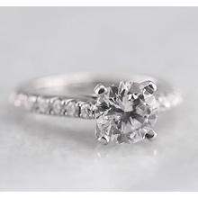 Afbeelding in Gallery-weergave laden, Solitaire Ring van 1,50 Karaat Echt Diamant Met Accenten