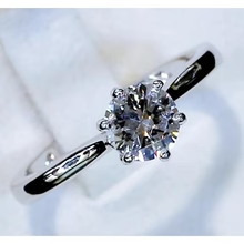 Afbeelding in Gallery-weergave laden, Solitaire Ronde Echt Diamant 1 Karaat Klassieke Dames Ring Sieraden