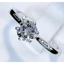 Afbeelding in Gallery-weergave laden, Solitaire Ronde Echt Diamant 1 Karaat Klassieke Dames Ring Sieraden