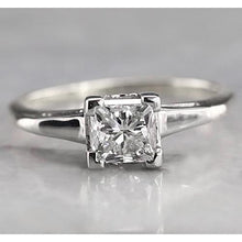 Afbeelding in Gallery-weergave laden, Solitaire Stralende Echt Diamanten Verlovingsring 1 Karaat Witgoud 14K