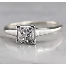 Afbeelding in Gallery-weergave laden, Solitaire Stralende Echt Diamanten Verlovingsring 1 Karaat Witgoud 14K