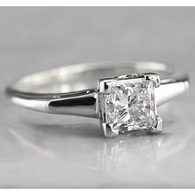 Afbeelding in Gallery-weergave laden, Solitaire Stralende Echt Diamanten Verlovingsring 1 Karaat Witgoud 14K
