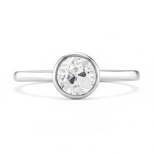 Afbeelding in Gallery-weergave laden, Solitaire Ring Bezel Set Ronde Oude Mijnwerker Echt Diamant 1 Karaat Witgoud