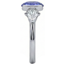 Afbeelding in Gallery-weergave laden, echte oval tanzaniet 2karaat ring profielweergave