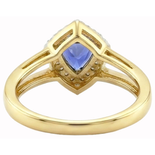 Afbeelding in Gallery-weergave laden, Sprankelende Sri Lanka blauwe saffier Natuurlijke echte diamanten ( niet in een laboratorium gekweekt ) 1.51 ct ring