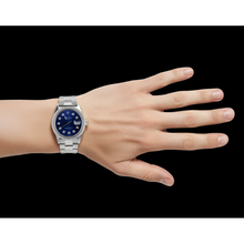 Afbeelding in Gallery-weergave laden, Sprankelende blauwe Natuurlijke echte diamant ( niet in het laboratorium gekweekt )en wijzerplaat rand Datumjust Rolex herenhorloge Roestvrij staal SNELLE INSTELLING