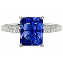 Afbeelding in Gallery-weergave laden, echte round diamant 3karaat ring zijaanzicht