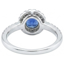 Afbeelding in Gallery-weergave laden, Sri Lanka Blauwe Saffier En Diamanten Ring Wit Goud 1.60 Ct