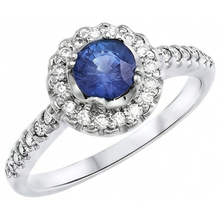 Afbeelding in Gallery-weergave laden, Sri Lanka Blauwe Saffier En Diamanten Ring Wit Goud 1.60 Ct