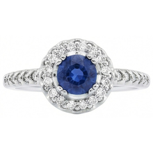 Afbeelding in Gallery-weergave laden, Sri Lanka Blauwe Saffier En Diamanten Ring Wit Goud 1.60 Ct