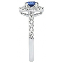 Afbeelding in Gallery-weergave laden, Sri Lanka Blauwe Saffier En Diamanten Ring Wit Goud 1.60 Ct