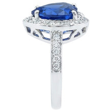 Afbeelding in Gallery-weergave laden, Sri Lanka Blauwe Saffier uit de aarde gewonnen Diamanten Ring Witgoud 4.5 Ct