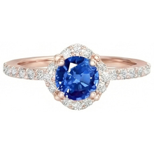 Afbeelding in Gallery-weergave laden, Sri Lanka Saffier Diamanten 3.25 Karaat Ring Rose Goud