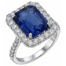 Afbeelding in Gallery-weergave laden, Sri Lanka Saffier Diamanten 4.30 Karaat Trouwring 14K Goud Wit