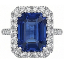 Afbeelding in Gallery-weergave laden, Sri Lanka Saffier Diamanten 4.30 Karaat Trouwring 14K Goud Wit