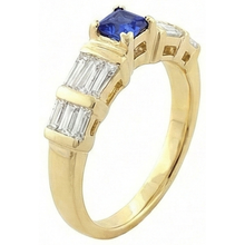 Afbeelding in Gallery-weergave laden, Sri Lanka blauwe saffier 2,51 karaats ring geel goud 14K
