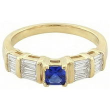 Afbeelding in Gallery-weergave laden, Sri Lanka blauwe saffier 2,51 karaats ring geel goud 14K
