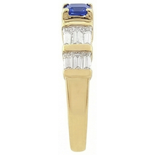Afbeelding in Gallery-weergave laden, Sri Lanka blauwe saffier 2,51 karaats ring geel goud 14K