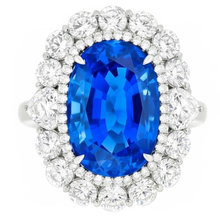 Afbeelding in Gallery-weergave laden, Sri Lanka Blauwe Saffier Natuurlijke uit de aarde gewonnen Diamant 8.25 Ct Ring Witgoud 14K