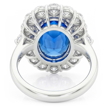 Afbeelding in Gallery-weergave laden, Sri Lanka Blauwe Saffier Natuurlijke uit de aarde gewonnen Diamant 8.25 Ct Ring Witgoud 14K