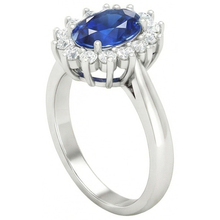 Afbeelding in Gallery-weergave laden, Sri Lanka blauwe saffier Natuurlijke echte diamanten ( niet in een laboratorium gekweekt ) verlovingsring 2.60 ct witgoud 14k
