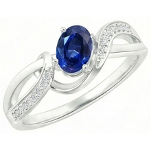 Afbeelding in Gallery-weergave laden, Sri Lanka blauwe saffier lint ring 2.90 ct wit goud 14k