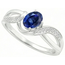 Afbeelding in Gallery-weergave laden, Sri Lanka blauwe saffier lint ring 2.90 ct wit goud 14k