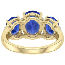 Afbeelding in Gallery-weergave laden, Sri Lanka Blauwe Saffier Rond Natuurlijke uit de aarde gewonnen Diamanten 6 Ct Ring Sieraden