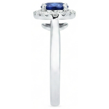 Afbeelding in Gallery-weergave laden, Sri Lanka saffier Natuurlijke echte diamanten ( niet in een laboratorium gekweekt ) ring wit goud 14K 2.5 ct.