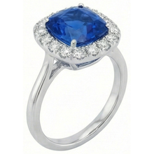 Afbeelding in Gallery-weergave laden, Sri Lanka saffier Natuurlijke echte diamanten ( niet in een laboratorium gekweekt ) tanden set 3.80 Ct Trouwring Witgoud
