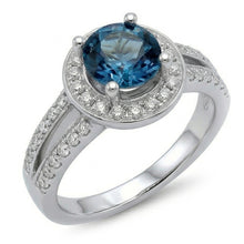 Afbeelding in Gallery-weergave laden, echte round saffier 1.50karaat ring close-up detail