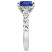 Afbeelding in Gallery-weergave laden, echte round saffier 3.25karaat ring profielweergave