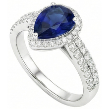Afbeelding in Gallery-weergave laden, echte round saffier 2.75karaat ring close-up detail