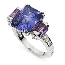 Afbeelding in Gallery-weergave laden, Sri Lanka Kleur Saffier Amethist En IGI GECERTIFICEERDE Diamanten 8 Karaat Ring 14K Sieraden