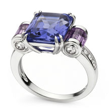 Afbeelding in Gallery-weergave laden, Sri Lanka Kleur Saffier Amethist En IGI GECERTIFICEERDE Diamanten 8 Karaat Ring 14K Sieraden