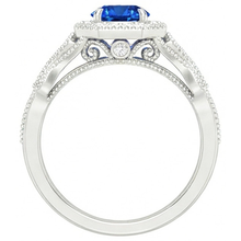 Afbeelding in Gallery-weergave laden, echte round saffier 1.25karaat ring profielweergave