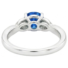 Afbeelding in Gallery-weergave laden, echte round saffier 2.90karaat ring op wit